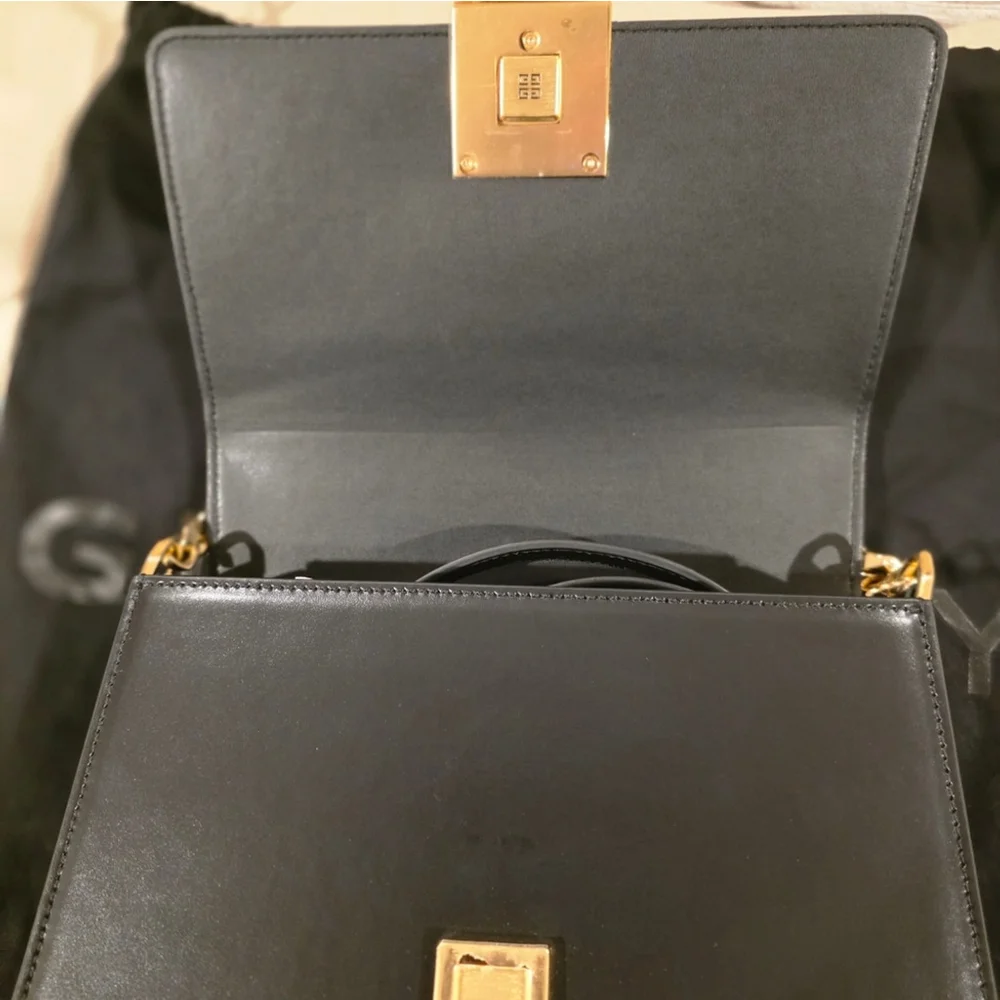 New Givenchy Embroidered Fabric and Leather Chain Medium Bag